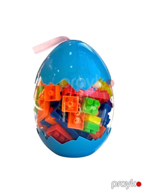 Blok konstruktorları yumurta, 12 sm, uşaqlar üçün, göy - EkoShop_0049_göy — Bakı