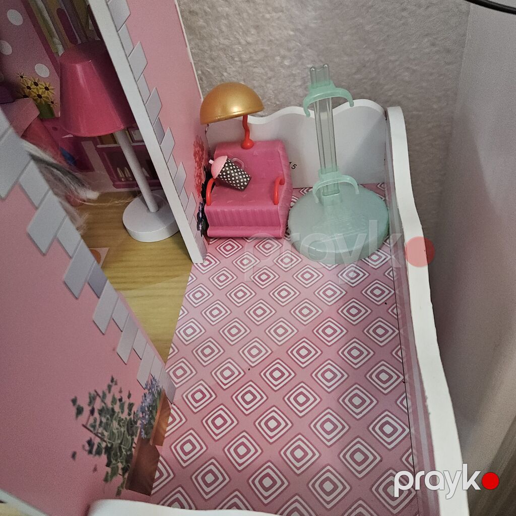 Böyük, 3 mərtəbəli taxta/plastik uşaq kukla evi və zəngin oyun dəsti — Oyun dəstləri, Bakı (4)