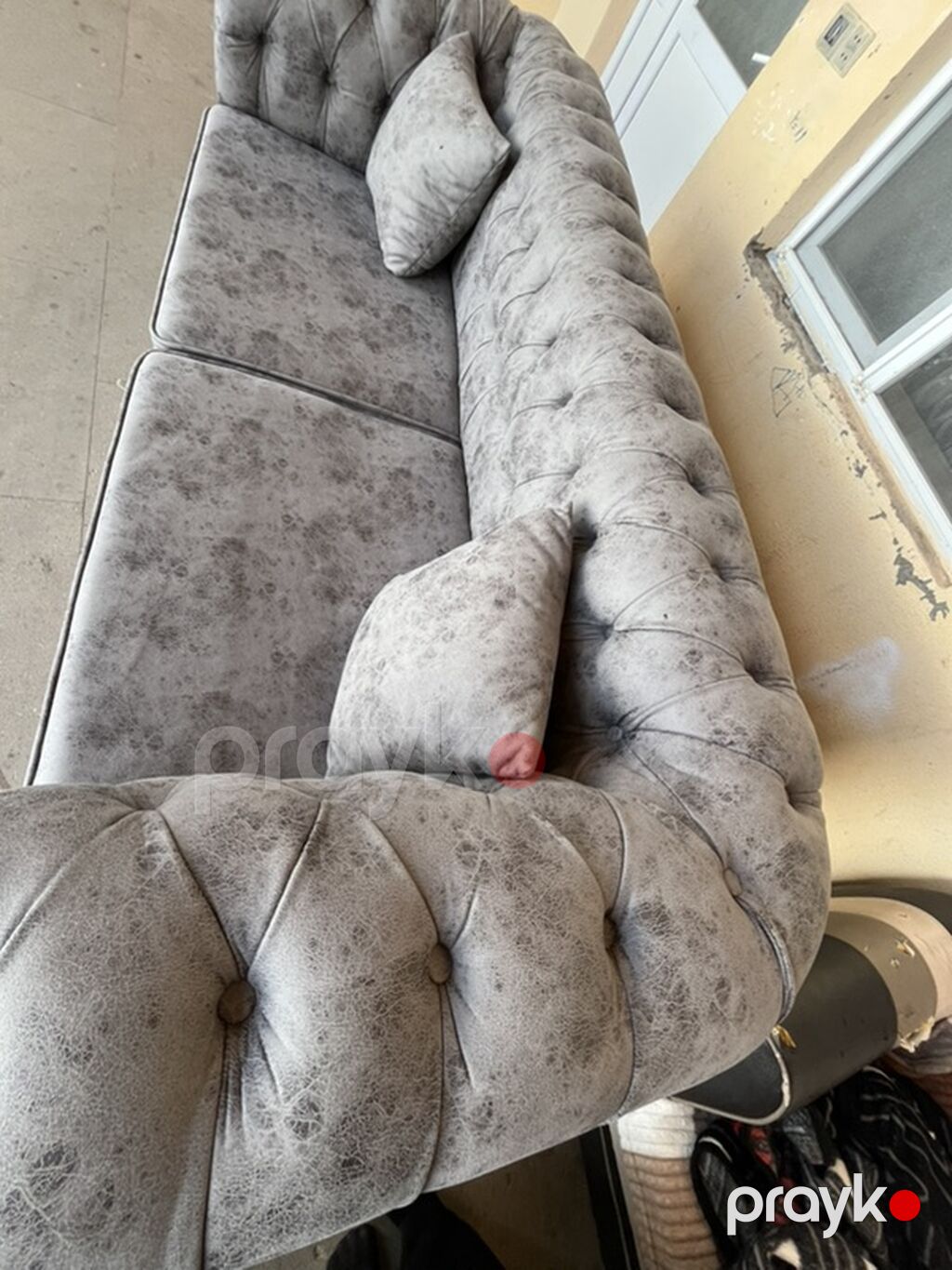 Xüsusi dizayn boz rəng Chesterfield üslublu divan - Üslub: Klassik — Divanlər, Digah (2)