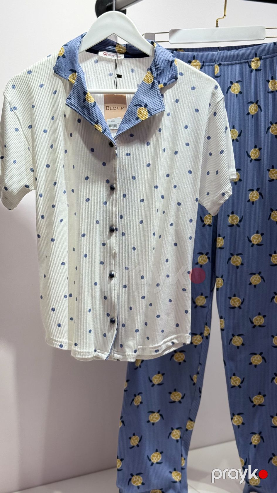 Şalvarlı pijama dəsti, mavi, elastan/poliester, ölçü XL — Mallar, Bakı (2)