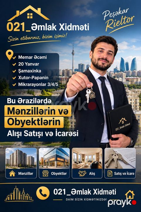 Rieltor xidməti — memar əcəmi və yaxın ərazilər Mənzillərin — Bakı