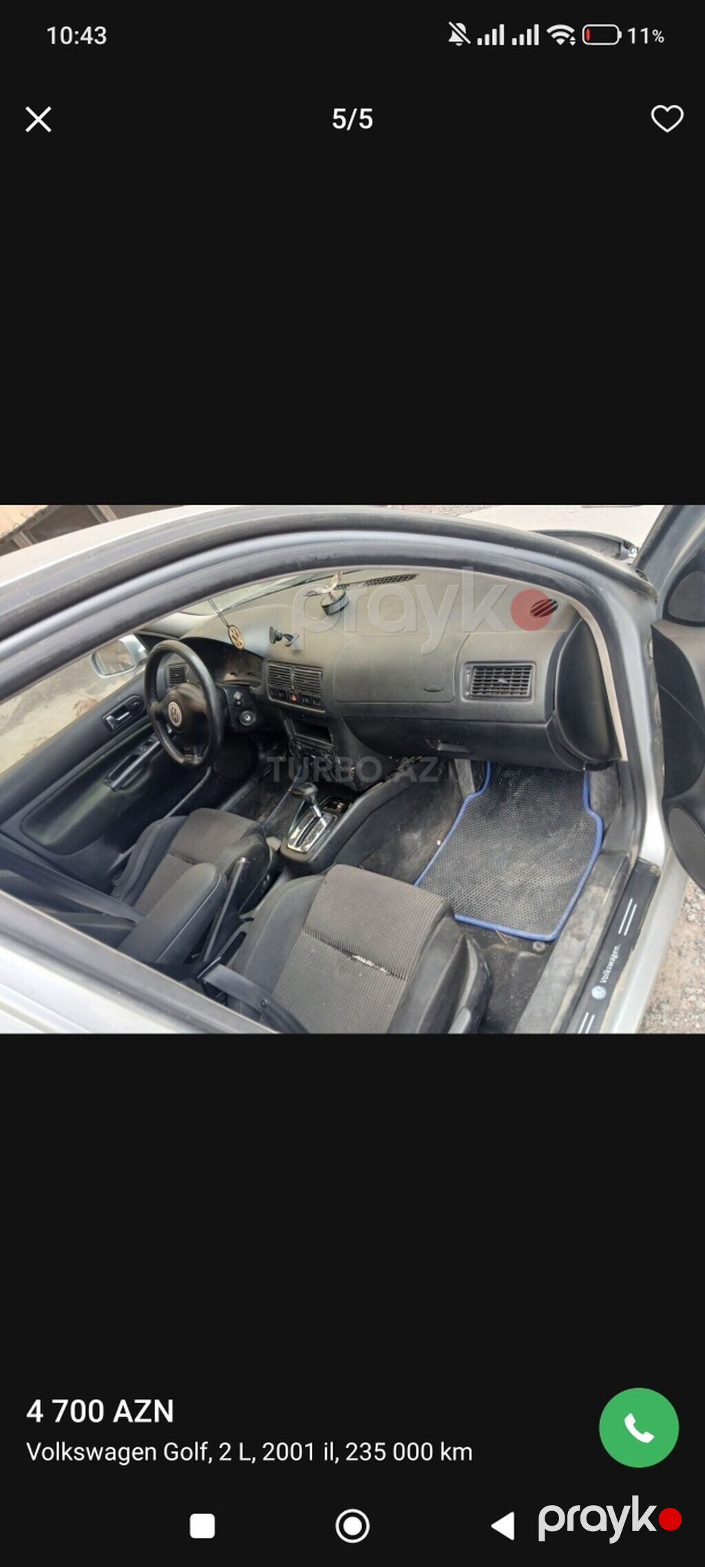 Volkswagen Golf: 2 l 2001 il Hetçbek 99-GN-685 — Avtomobillər, Bakı (5)
