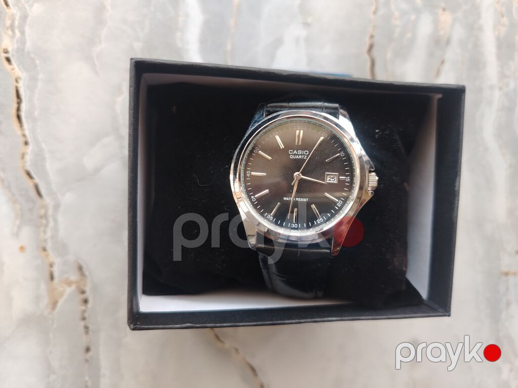 Casio Quartz kişi qol saatı - Klassik dizayn: qara siferblat, gümüşü — Qol saatları, Gəncə (2)