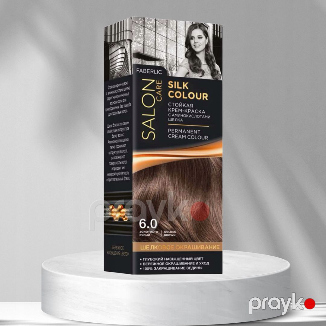 Saç boyası Faberlic Silk Coloring Cream Hair Dye Tone 6.0 Золотисто-русый — Mallar, Bakı (2)
