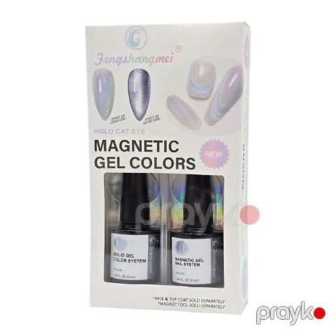 Gel-lak dəsti Fengshangmei Holo Cat Eye, boz, 2 əd x 8 ml — Bakı