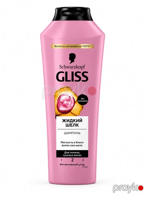 Şampun Gliss Kur Parlaqlıq üçün Yumşaldıcı Saçlar üçün şampun Parıltısını itirmiş saçlar üçün Zədələnmiş 400 ml Schwarzkopf Gliss Liquid Silk Solğun və Zədələnmiş Saçlar üçün Parlaqlıq və Yumşaqlıq — Bakı