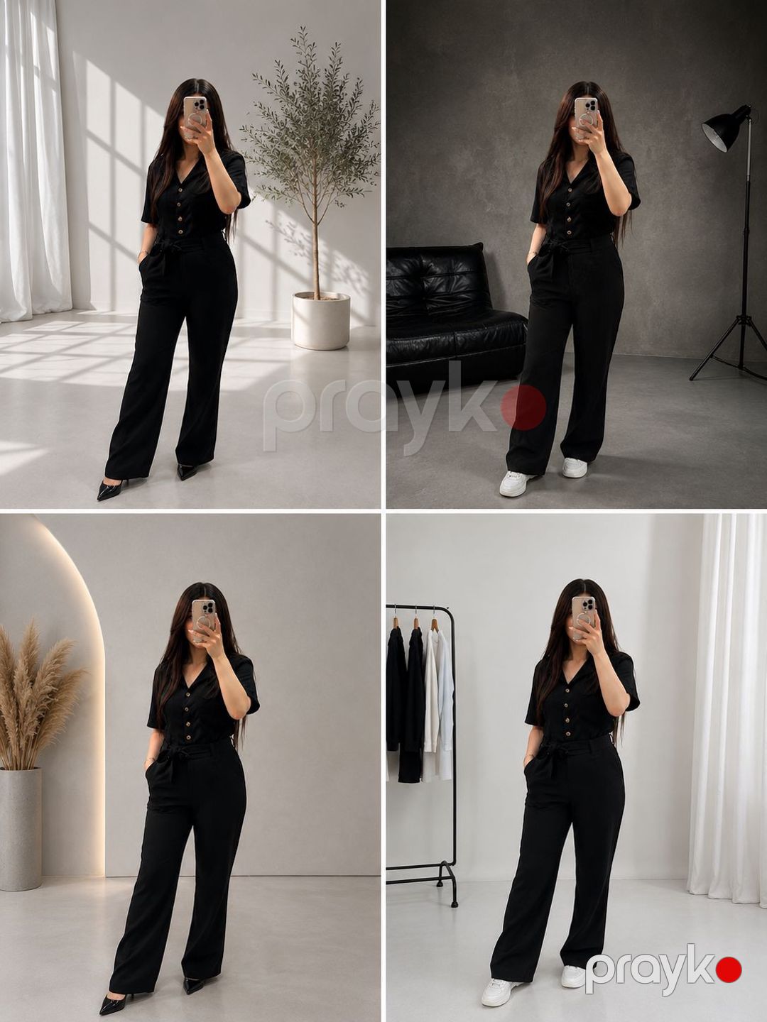 Qadınlar üçün şalvarlı kombinezon 37847417, kətən, qara, ölçü 44 — Mallar, Bakı (3)