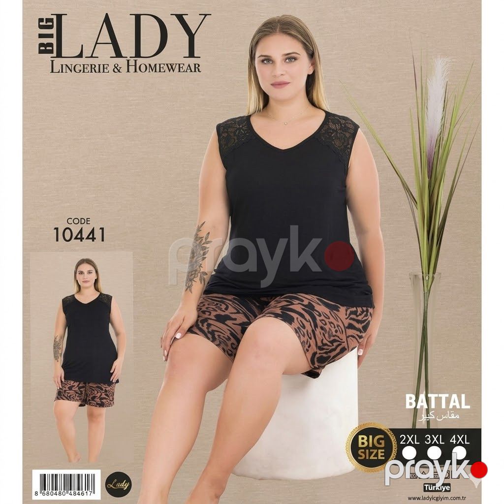 Qadınlar üçün şortlu dəst 2388028, qara, pambıq, ölçü XXL — Mallar, Bakı (2)