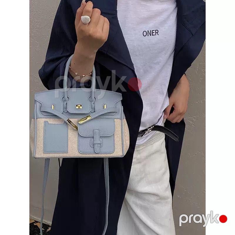 Çiyin çantası No brand Eko dəri Açıq mavi 30 sm 25 sm — Mallar, Bakı (3)