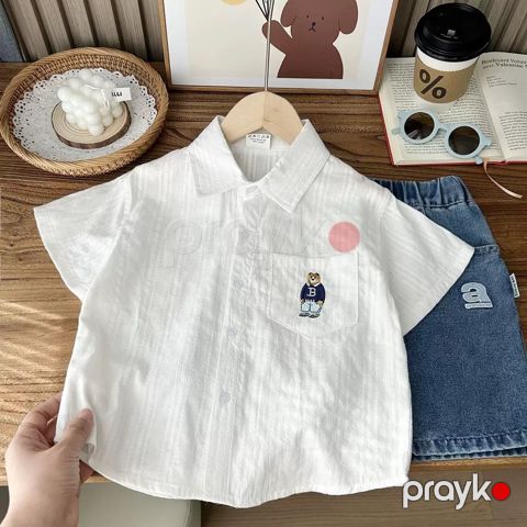 Qısaqol köynək 0184, ağ, pambıq, ölçü 4 yaş — Bakı