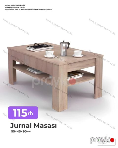 Düz masa, Açılmayan, Təkərsiz, Laminat, Zəmanətsiz, Pulsuz quraşdırılma — Bakı