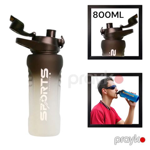 İdman su qabı Sports WS1302, şəffaf-qara, 800 ml — Bakı