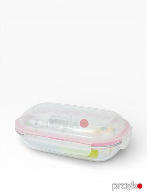 Qida saxlama konteyneri FS-20065, plastik/şüşə, şəffaf/çəhrayı, 900 ml — Bakı