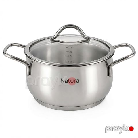 Qazan 87938552, 2500 ml, paslanmayan polad, 18 sm — Bakı