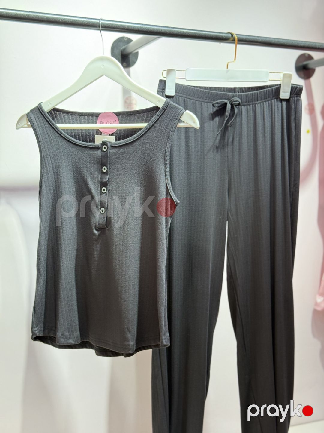 Qadınlar üçün şalvarlı pijama dəsti 01.00004, qara, elastan/viskoz, ölçü L — Mallar, Bakı (2)