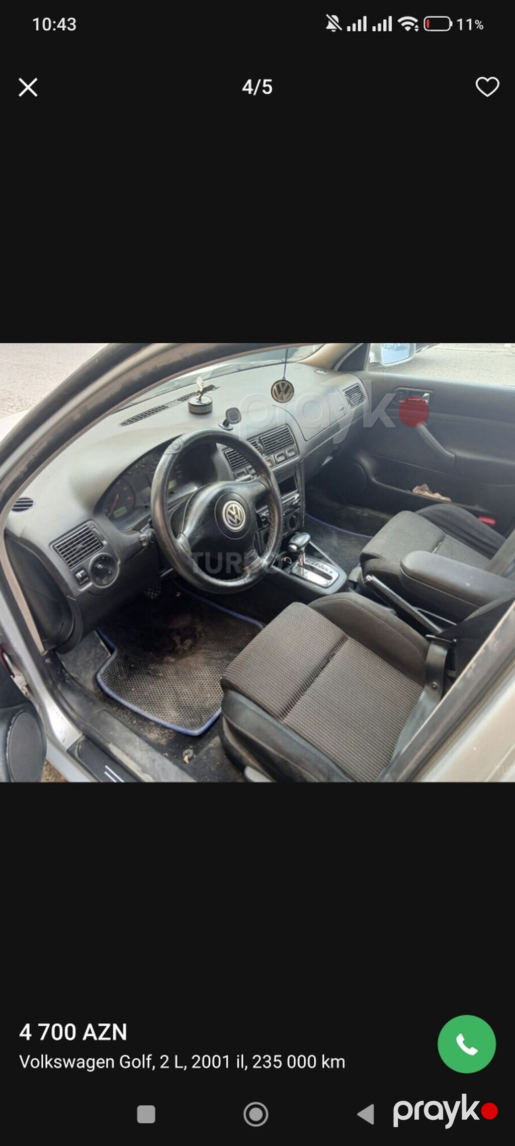 Volkswagen Golf: 2 l 2001 il Hetçbek 99-GN-685 — Avtomobillər, Bakı (4)