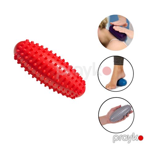 Tikanlı masaj topu Gymnic 1035, oval, qırmızı, 15 sm — Bakı