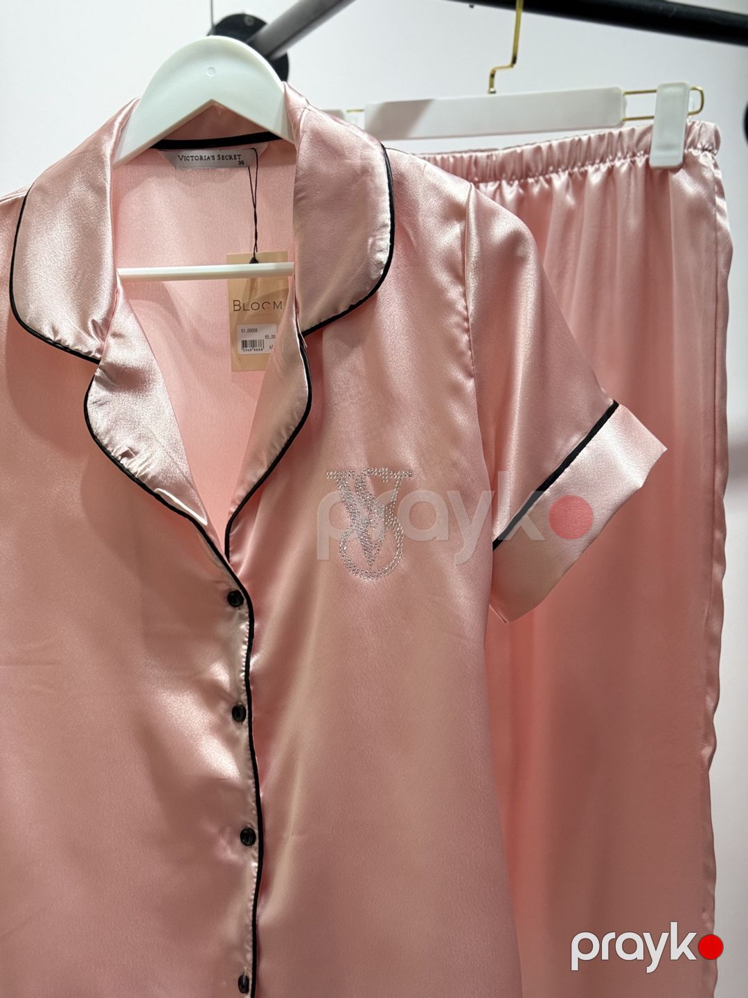 Qadınlar üçün şalvarlı pijama dəsti VS-8994, çəhrayı, atlas, ölçü 40 — Mallar, Bakı (2)