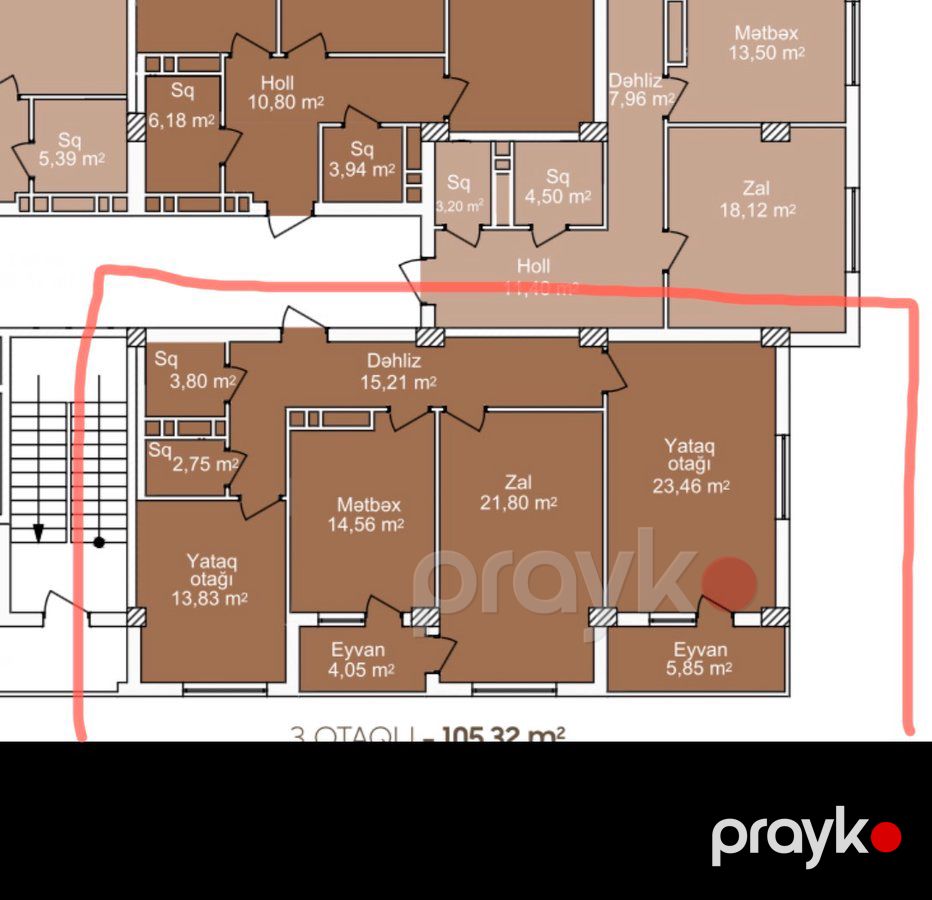 3 otaqlı mənzil, 105 m², Çerkezki küç., Sumqayıt — Mənzil, Sumqayıt (9)