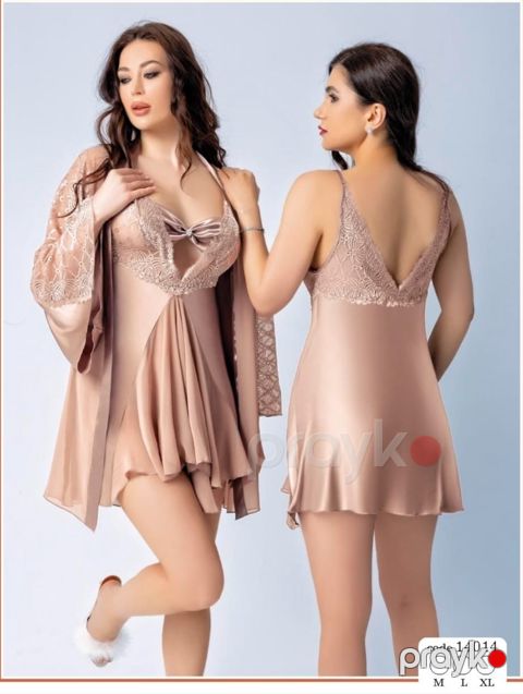 Qadınlar üçün kombinasiya SHN030-0304, bej, atlas, ölçü M — Bakı