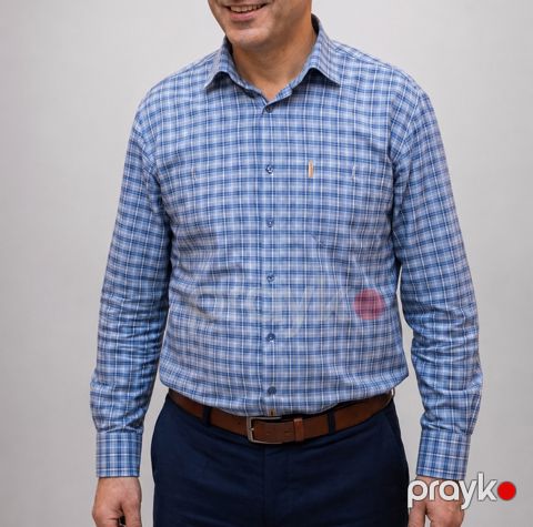 Kişilər üçün uzunqol köynək 59885325, pambıq, mavi, ölçü XL — Bakı