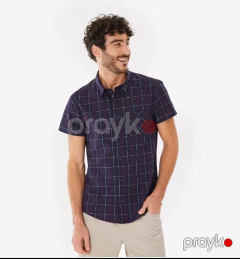 Kişilər üçün köynək Decathlon Forclaz NH100 8733649, göy, ölçü XL — Bakı