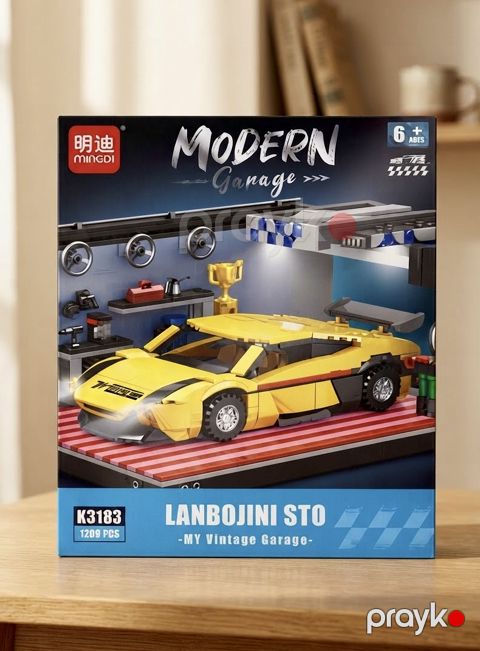 Konstruktor Mingdi Lanbojini STO Modern Garage MK776, 1209 element, 6+ — Bakı