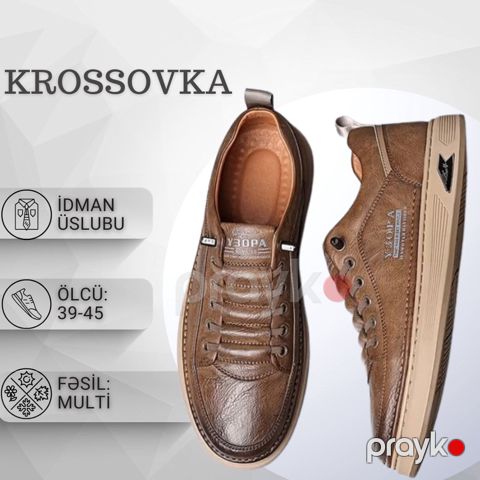 Kişilər üçün krosovkalar EB_967, qəhvəyi, eko dəri, ölçü 41 — Bakı