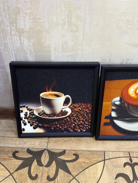 Kofe mövzulu divar rəsmləri – 3 ədəd dəst - Mövzu: isti espresso — Bakı