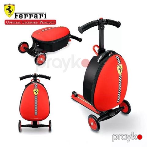 Ferrari rəsmi lisenziyalı uşaq skuteri-çəkmə çamadan (3 təkərli) — Bakı