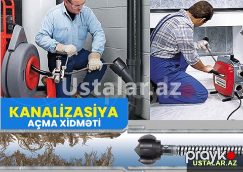 Kanalizasiya temizleme xidməti 7/24 — Bakı