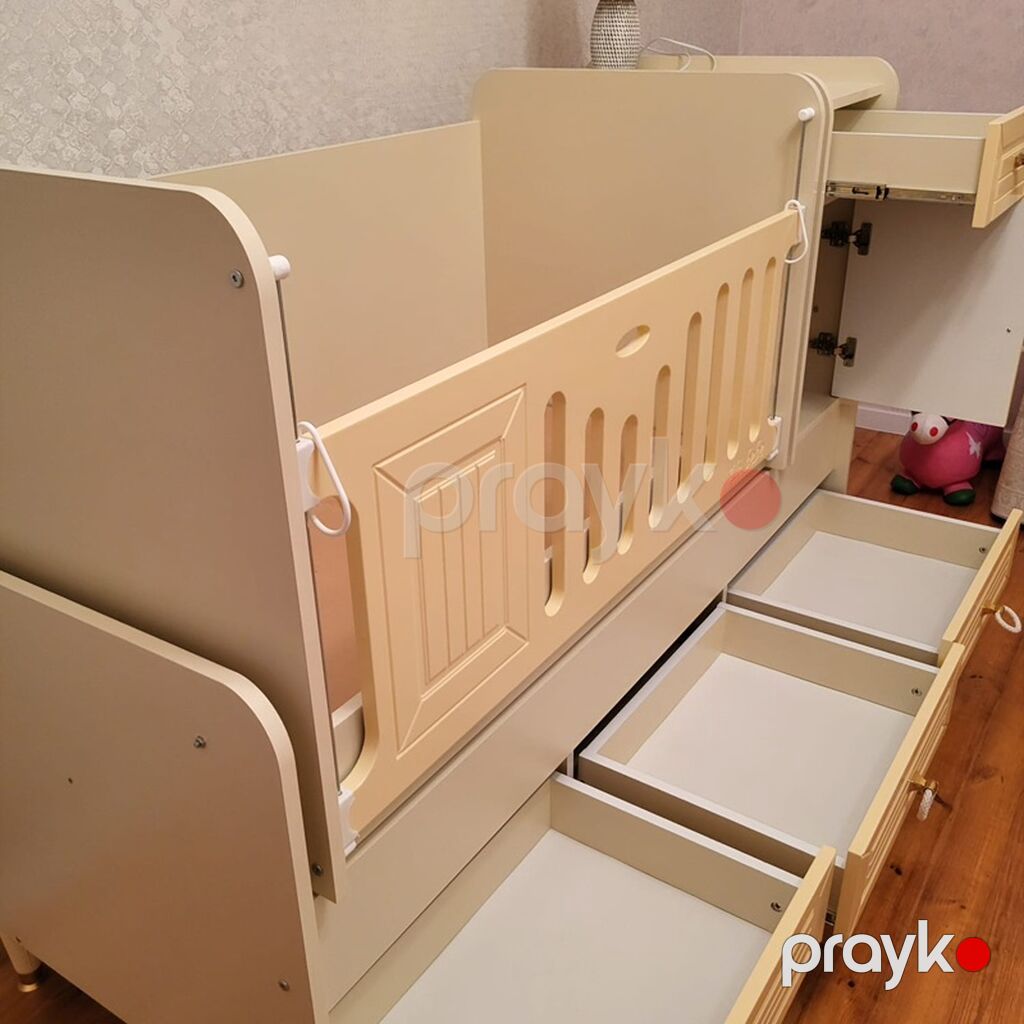 Uşaq çarpayısı – modul tipli beşik və komod kombinasiyası - Rəng — Bəşikləri, Bakı (5)