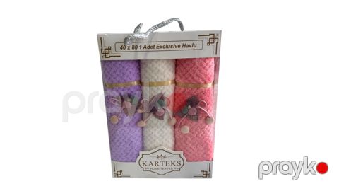 Dəsmal dəsti Karteks Home 2110000003906, mikrofiber, rəngbərəng, 3 əd, 40x60 sm — Bakı