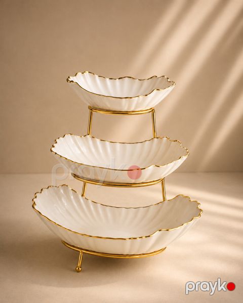 Etajer, keramika, ağ, 28x18 sm — Bakı