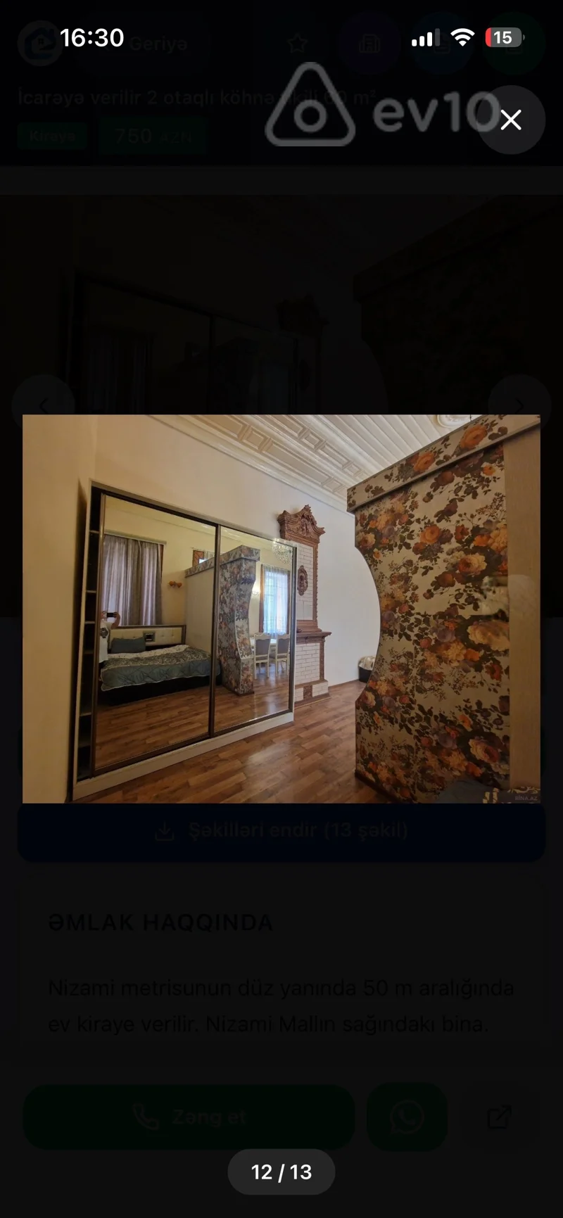 2 otaqlı mənzil, 60 m², Nizami m — kirayə — Mənzil, Bakı (7)