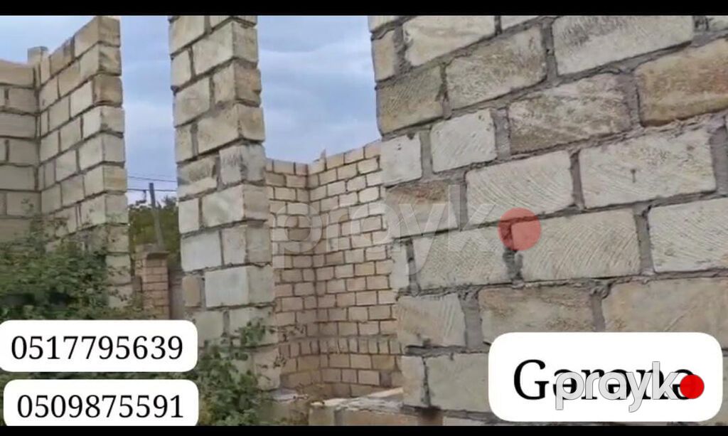 Evin torpaq sahəsi 7sot 15sent. kürsüyə qədər 5 daş qoşa hörülüb. cəm — Ev, villa, Bərdə (10)