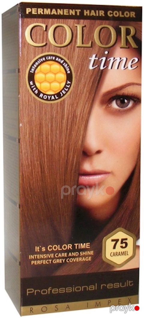 Qalıcı saç boyası Color Time ton 75 Karamel — Bakı