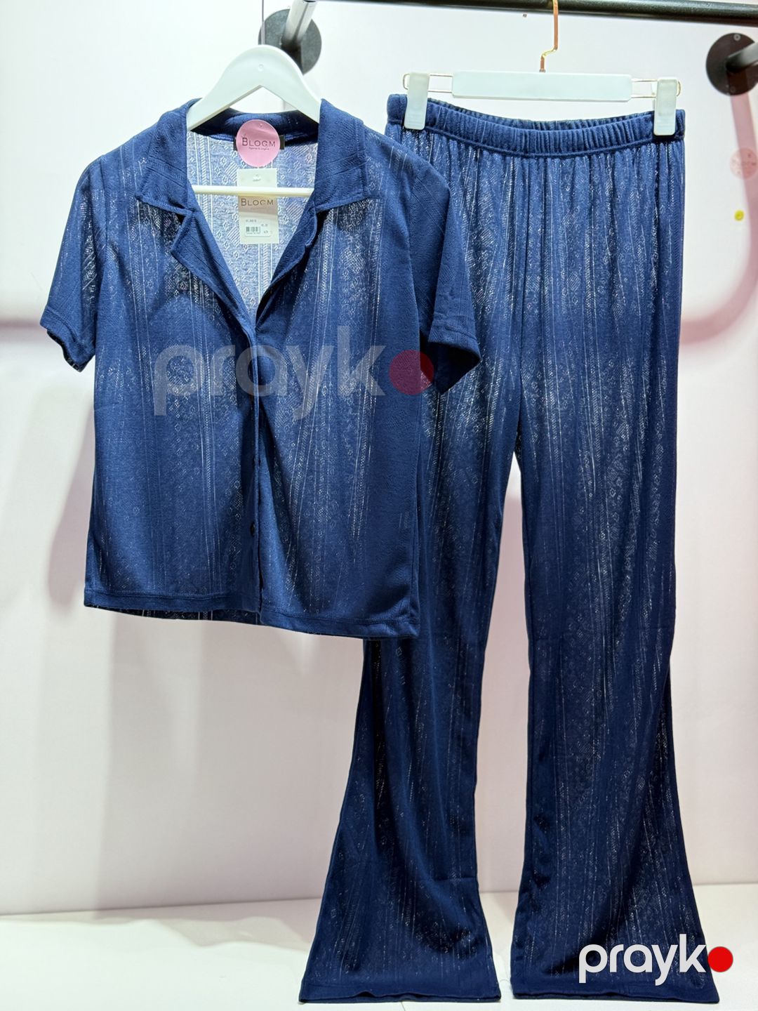 Şalvarlı pijama dəsti No brand L Göy Poliester 01.00018 — Mallar, Bakı (3)
