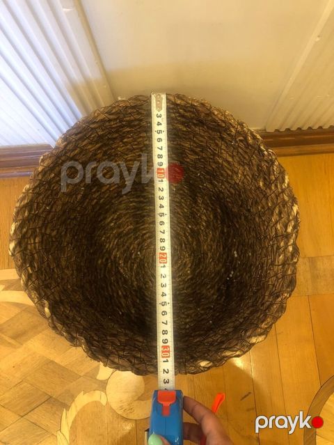 Təbii lifdən toxunmuş iri səbət - Material: təbii bitki lifləri — Bakı