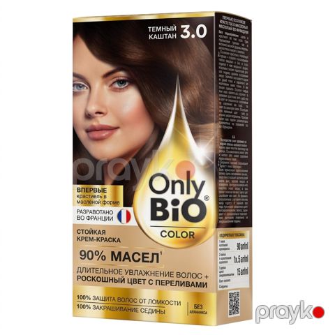 Saç üçün qalıcı krem-boya Only Bio Color 3.0 Tünd şabalıd 115 ml — Bakı