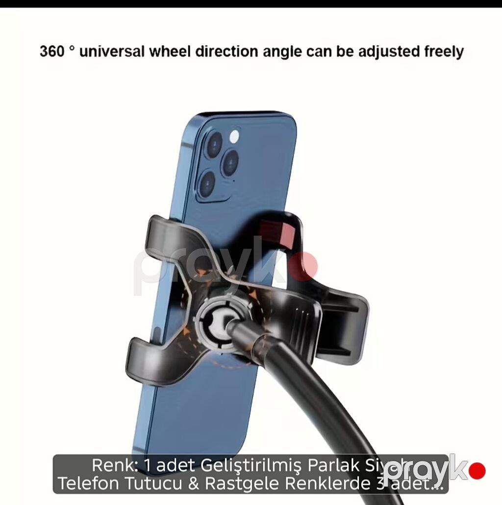 Multifunksional universal şlanq tipli telefon tutucu – 360° dönən — Tripod, steadicam, video işıq, Digah (4)