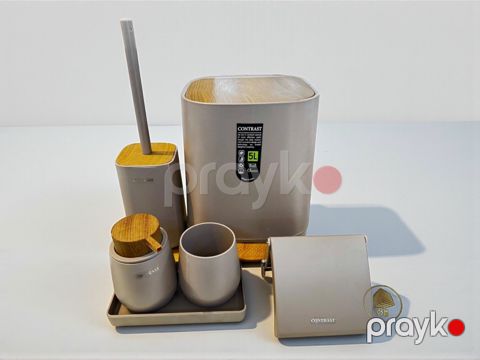 Hamam otağı üçün dəst Contrast, ABS-plastik, qəhvəyi, 6 parça — Bakı