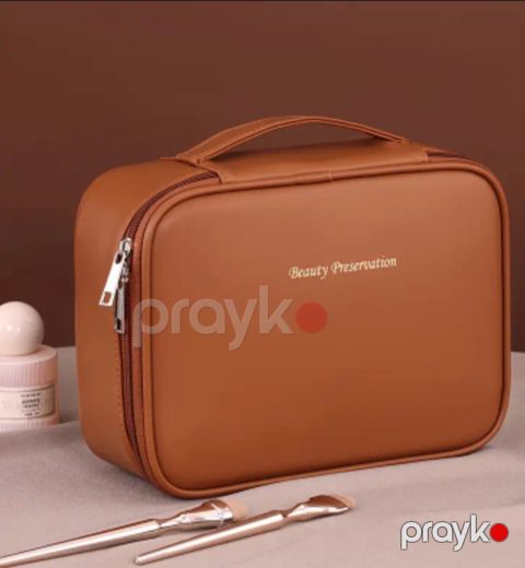 Kosmetik çanta orqanayzer,süni dəri,24x17x9 sm,qəhvəyi — Bakı