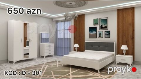 Yataq otağı mebel dəsti – Kod: D-301 Tərkibi: - 2 qapılı şkaf, ortada — Digah