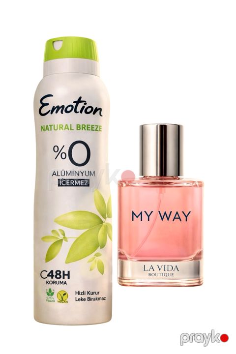 La Vida Boutique My Way Ətir və Emotion Natural Breeze Dezodorant Hədiyyə Dəsti — Bakı