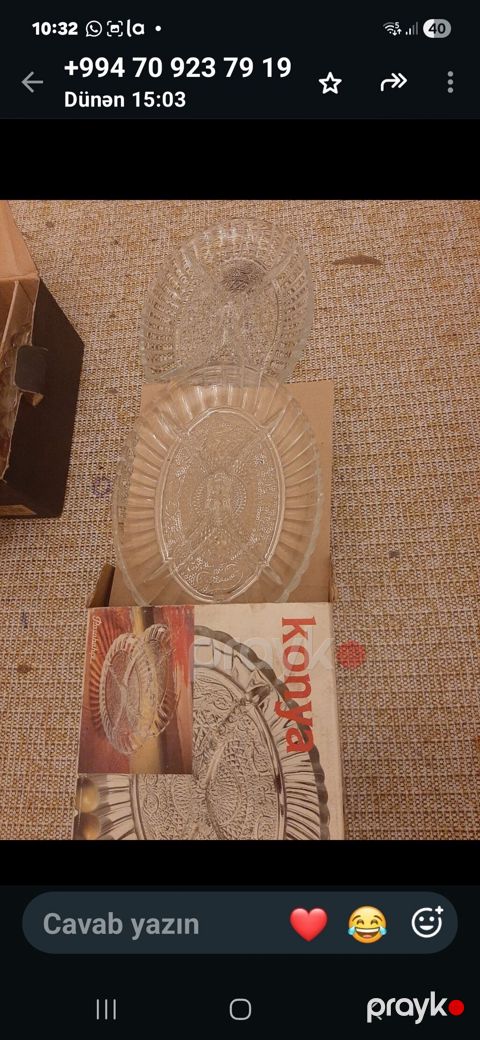 Şüşə meyvə qabı dəsti – “Konya” modeli - Material: şəffaf şüşə — Bakı