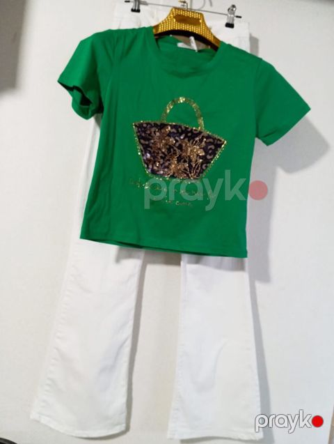 Qadın T-shirt dəsti - Model: Qısaqoll, dairəvi yaxalı qadın T-shirt — Horadiz