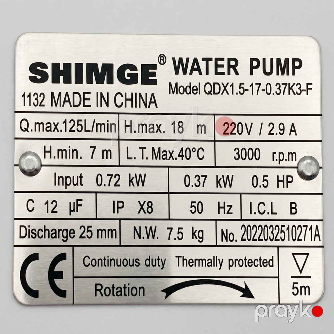 Salınan nasos Shimge 125-L DN25 — Mallar, Bakı (3)