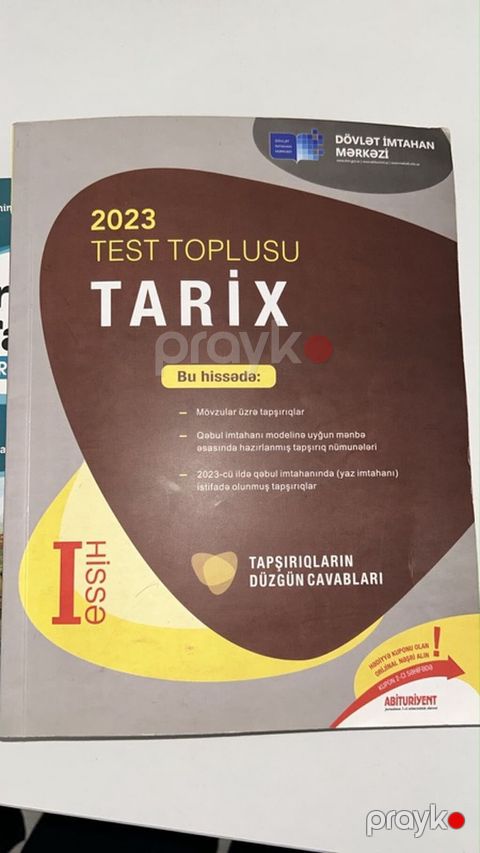 Məhsul: “2023 Test Toplusu – Tarix (I hissə)” Nəşriyyat: Abituriyent — Bakı