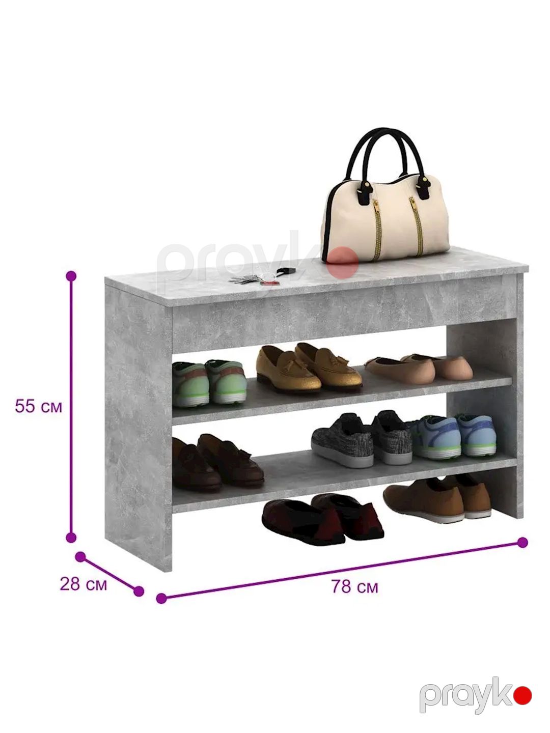 Ayaqqabı üçün altlıq, Ldsp, boz, 55x28x78 sm — Mallar, Bakı (2)